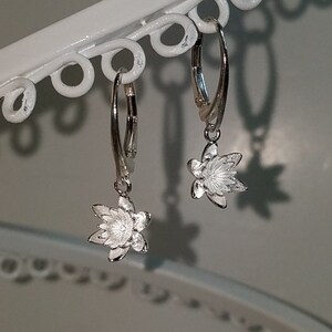 Daffodil, Lotus, Night Blooming Cereus Flower Earrings with Lever backs all Sterling Silver from Garden Collection!