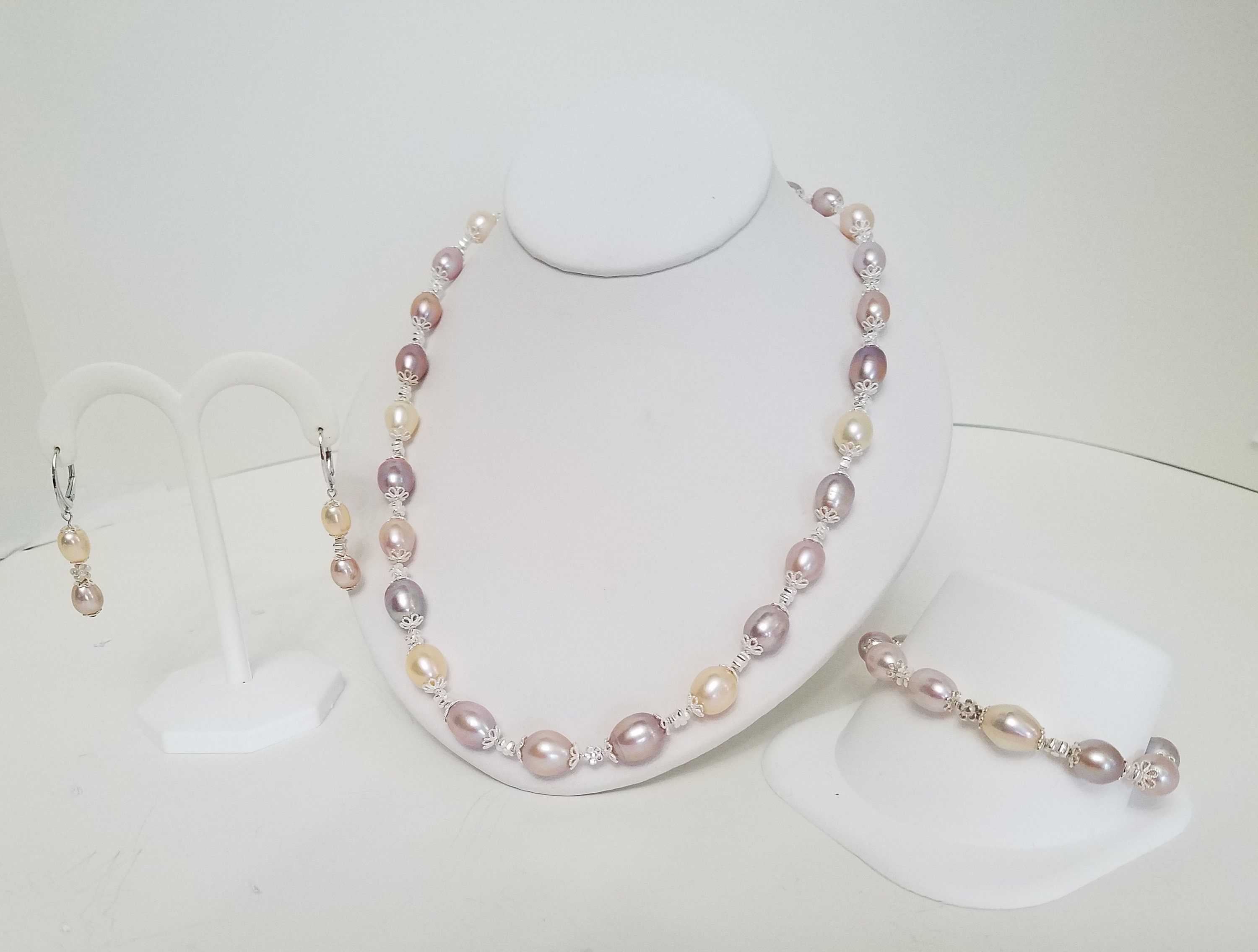 新品未使用　♡ UND 2WAY LONG PEARL NECKLACE♡ Vintage Pearl Necklace W/ 14K White Gold & Diamond Clasp