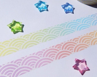 Rainbow Japanese Wave Seigaiha Washi Tape