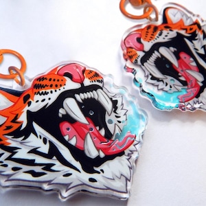 Tiger Maw 2" Acrylic Charm Keychain Double Sided