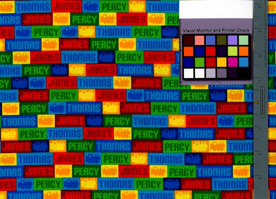 Thomas The Train And Friends Color Blocks Fabric By The Yard Licensed Gullane Cranston Crafting Quilting Child Bedroom Decor Twin Quilt