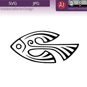 Big Fish, &quot;Iso Kala&quot; - SVG Vektorgrafik-Datei für die Verwendung in Kunst, Handwerk, als Clipart, Schnitzen oder digitales Scrapbooking.&quot;