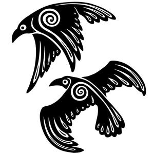 Two Ravens. Two raven spirits in a circular design