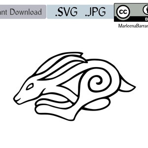 Running Hare SVG file, to use as a supply in your crafts, Royalty free, Creative Commons Attribution