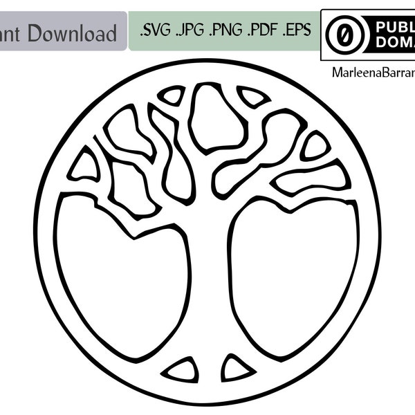 Tree of Life design, Yggdrasil, World tree. Simple tree pattern for use in jewellery casting and other crafts