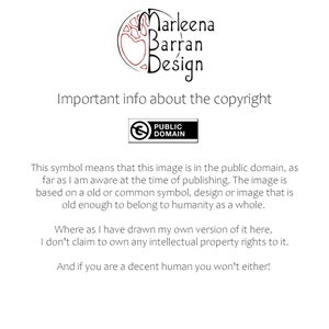 May include: White background with the text "Marleena Barran Design" and a logo. The image includes the text "Important info about the copyright" and a "Public Domain" symbol. The text explains the image is in the public domain.