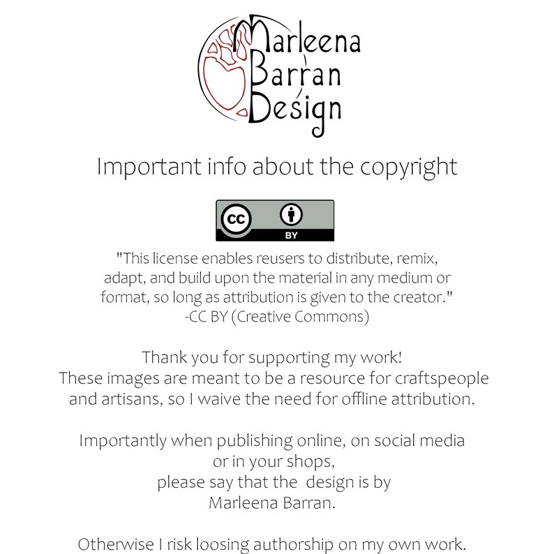 Op de afbeelding: Witte achtergrond met tekst en logo. Het logo is een rood-zwart ontwerp met de woorden "Marleena Barran Design". De tekst bevat copyrightinformatie, een Creative Commons-licentie en een bedankbericht.