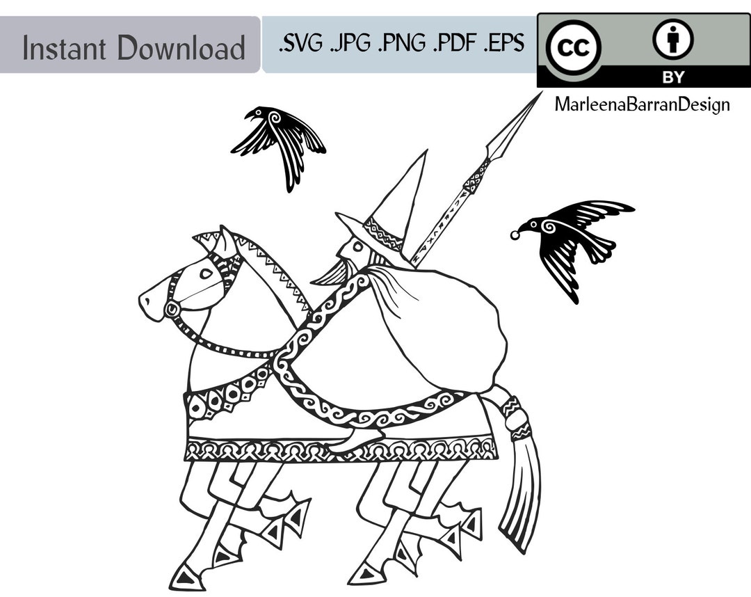 Yule Father, the Viking God Odin on His Horse Sleipnir Delivering Yule