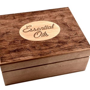 Essential Oil Storage Box-Violet Garden Design Engraved in Heirloom Quality Hardwood-Our Exclusive Design