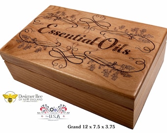 Engraved Essential Oils Box | Lavender Decor, American Alder
