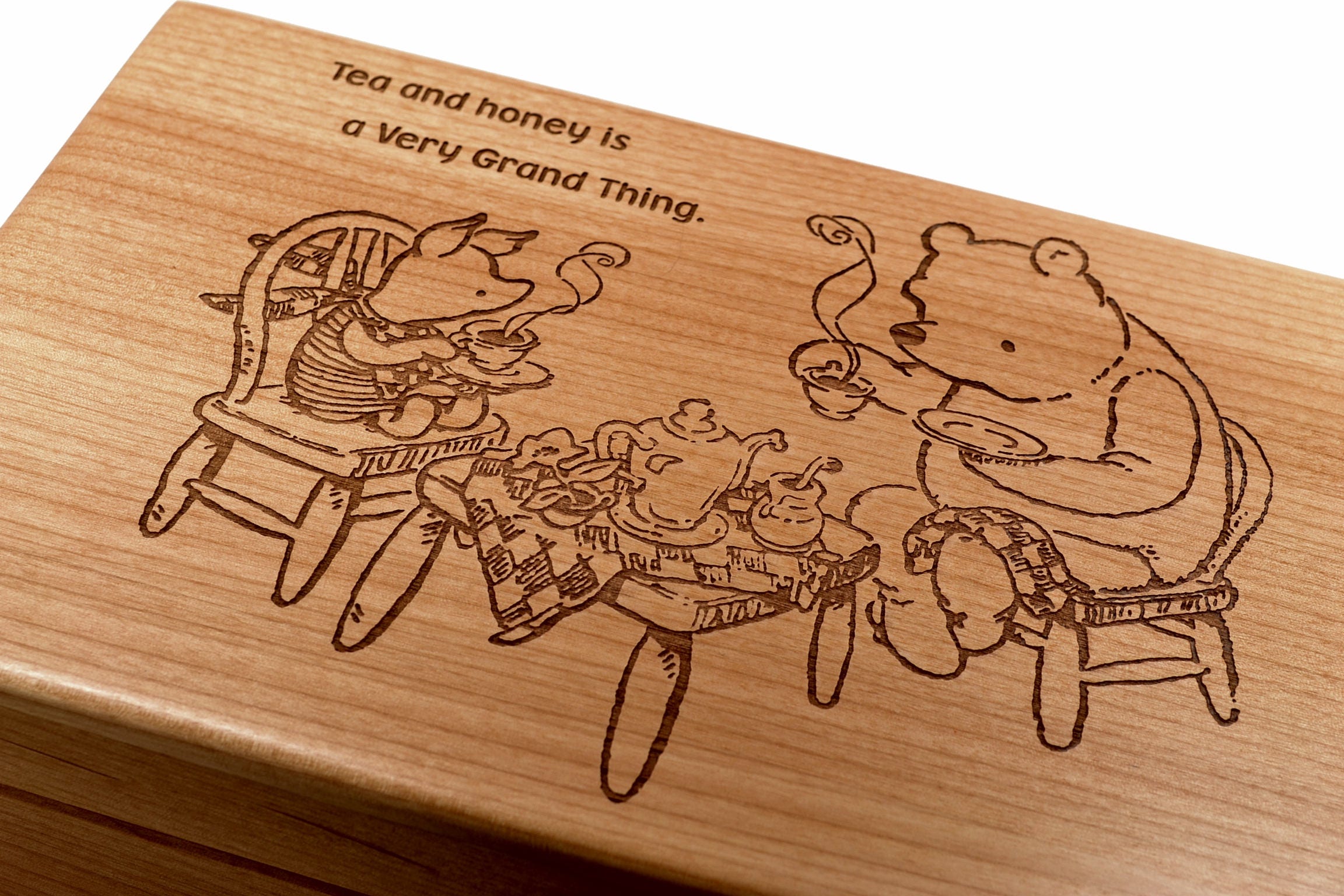 Winnie The Pooh Wood Tea Box Classic Pooh Quote With Pooh And Etsy