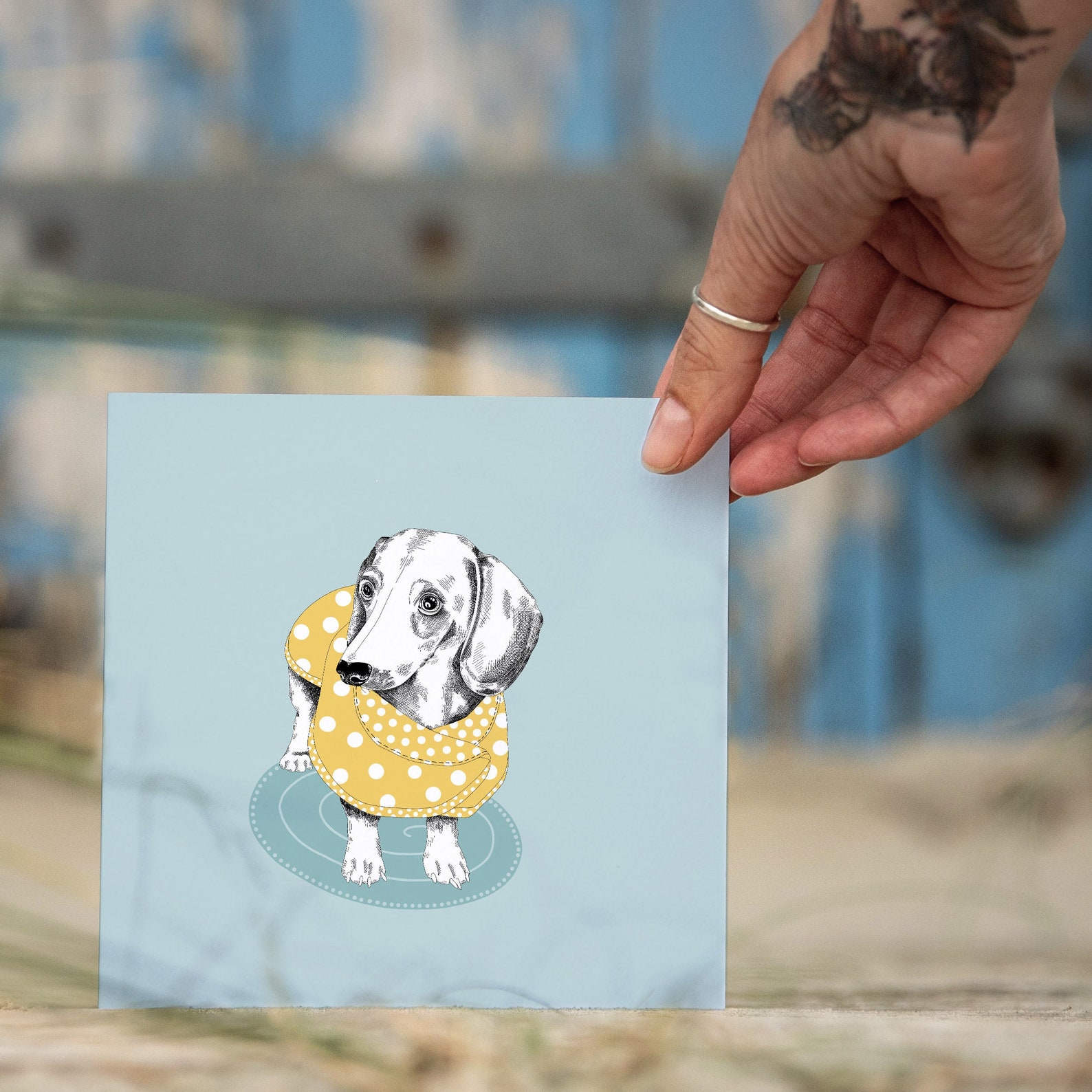 Card With Dog Weiner Dog Card Dog Lover Sausage Dog in - Etsy