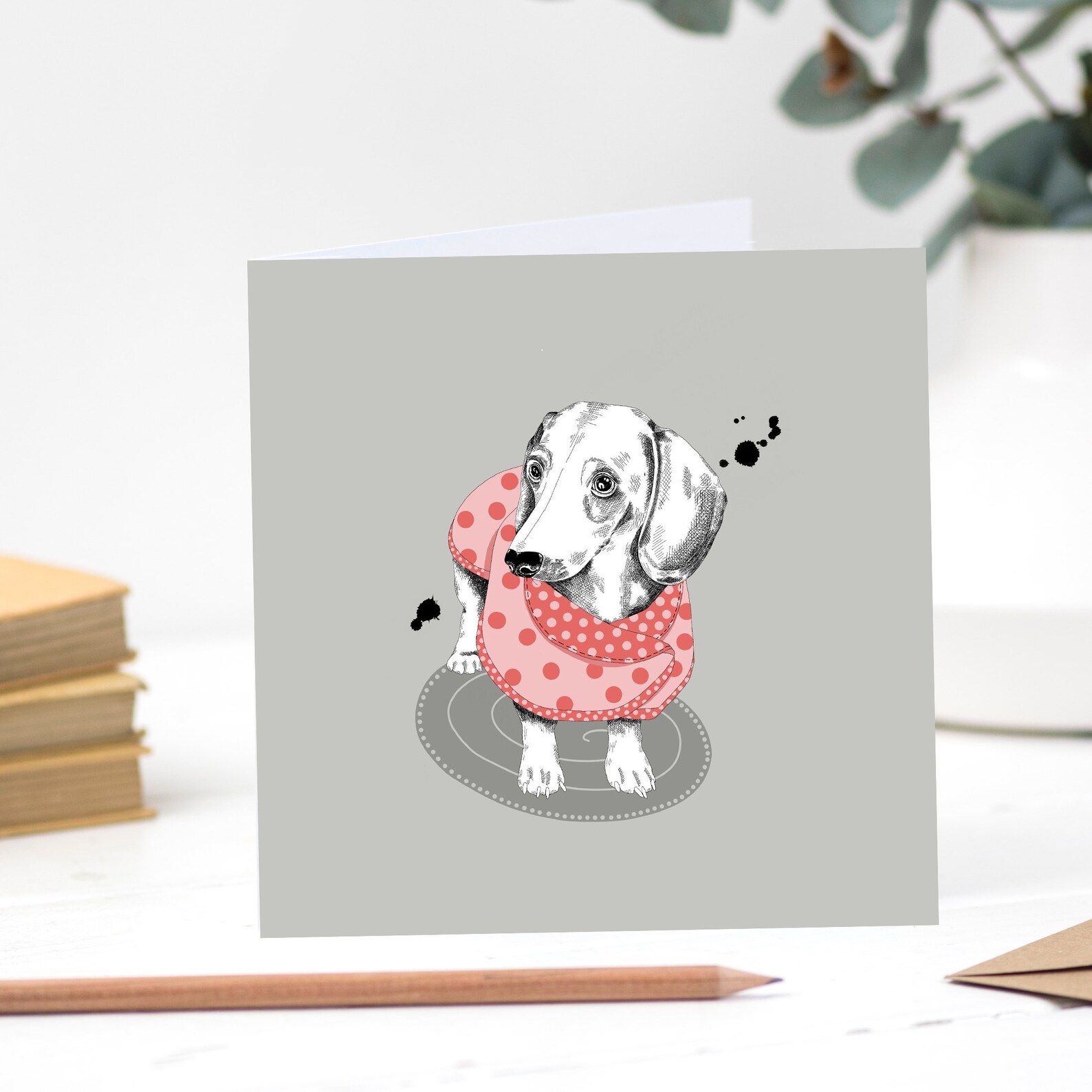 Card With Dog Weiner Dog Card Dog Lover Sausage Dog in - Etsy