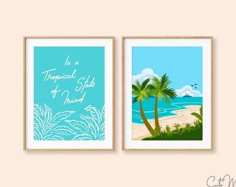 Tropical State of Mind Print, Gallery Wall Set, Inspirational Wall Art