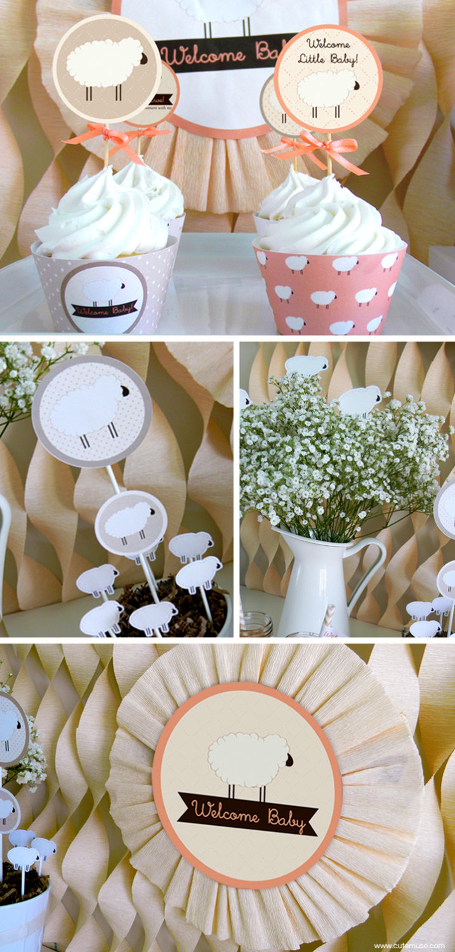 Little Lamb Baby Shower Printable Party Package