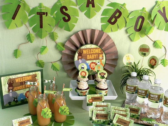 Jungle Safari Theme Baby Shower Printable Party Package Etsy