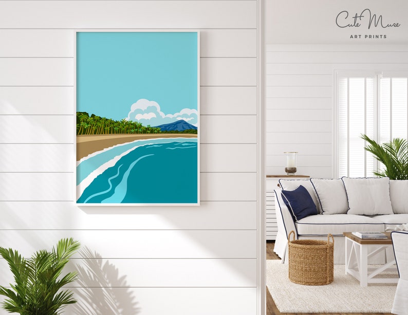 Costa Rica Poster, Tropical Wall Art, Beach Art Print, Rainforest Digital Print image 3