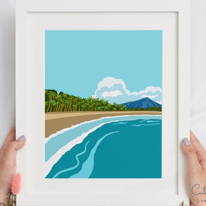 Costa Rica Poster, Tropical Wall Art, Beach Art Print, Rainforest Digital Print image 4