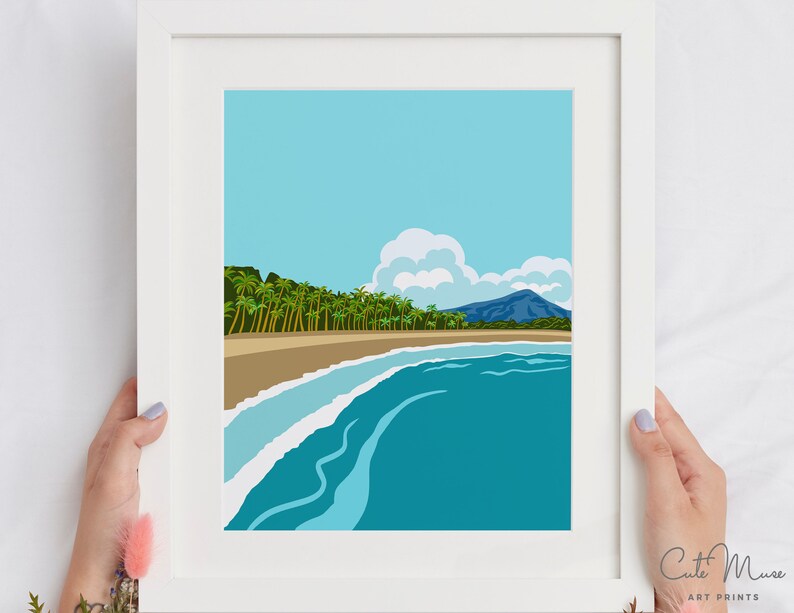 Costa Rica Poster, Tropical Wall Art, Beach Art Print, Rainforest Digital Print image 4