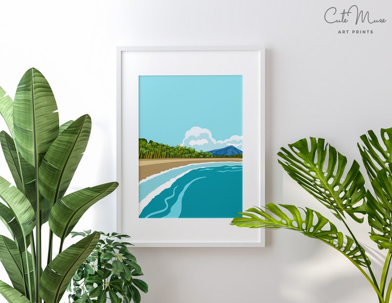 Costa Rica Poster, Tropical Wall Art, Beach Art Print, Rainforest Digital Print image 2