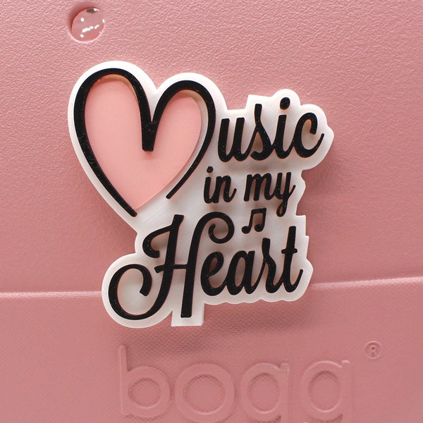 Jazz up your Bogg Bag with Melodic Style! - "Music is in my Heart" - 3D-Printed Music Lover Bogg Bag Charm with Music Note