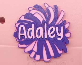 Custom Cheerleading Pom Pom Bogg Bag Charm - Personalized 3D Printed Cheerleader Bag Accessory