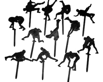 WRESTLING Cupcake Toppers - Ensemble de 12 - Plastique solide imprimé en 3D