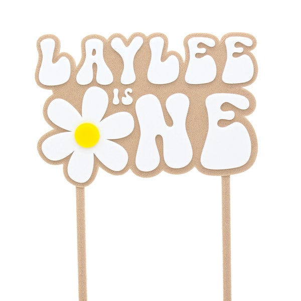 Personalized One Daisy Flower Cake Topper