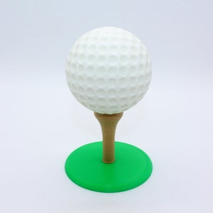 6 Inch Golf Ball Cake Topper on Tee – 3D Printed Sports Party Decoration for Golf Lovers, Birthdays, Retirement, and Father’s Day