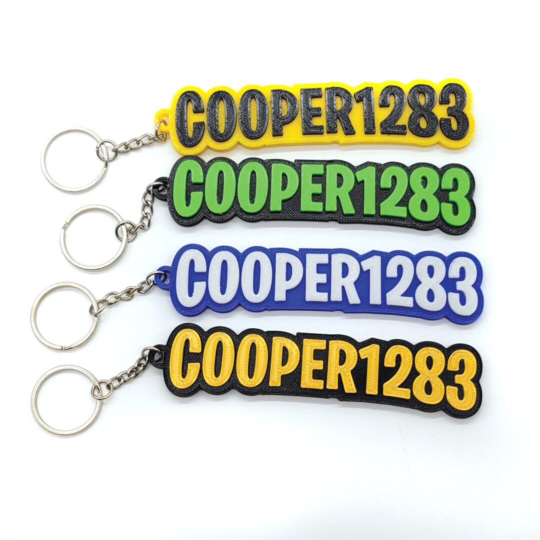 Custom Gamer KEYCHAIN 2color Personalized 3D Printed Name or Etsy