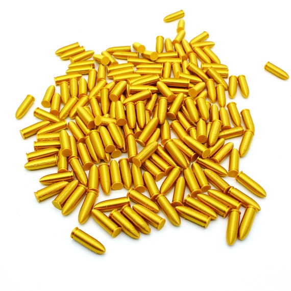 9mm Bullet Confetti – Set of 20 Gold 3D Printed Plastic Decorations