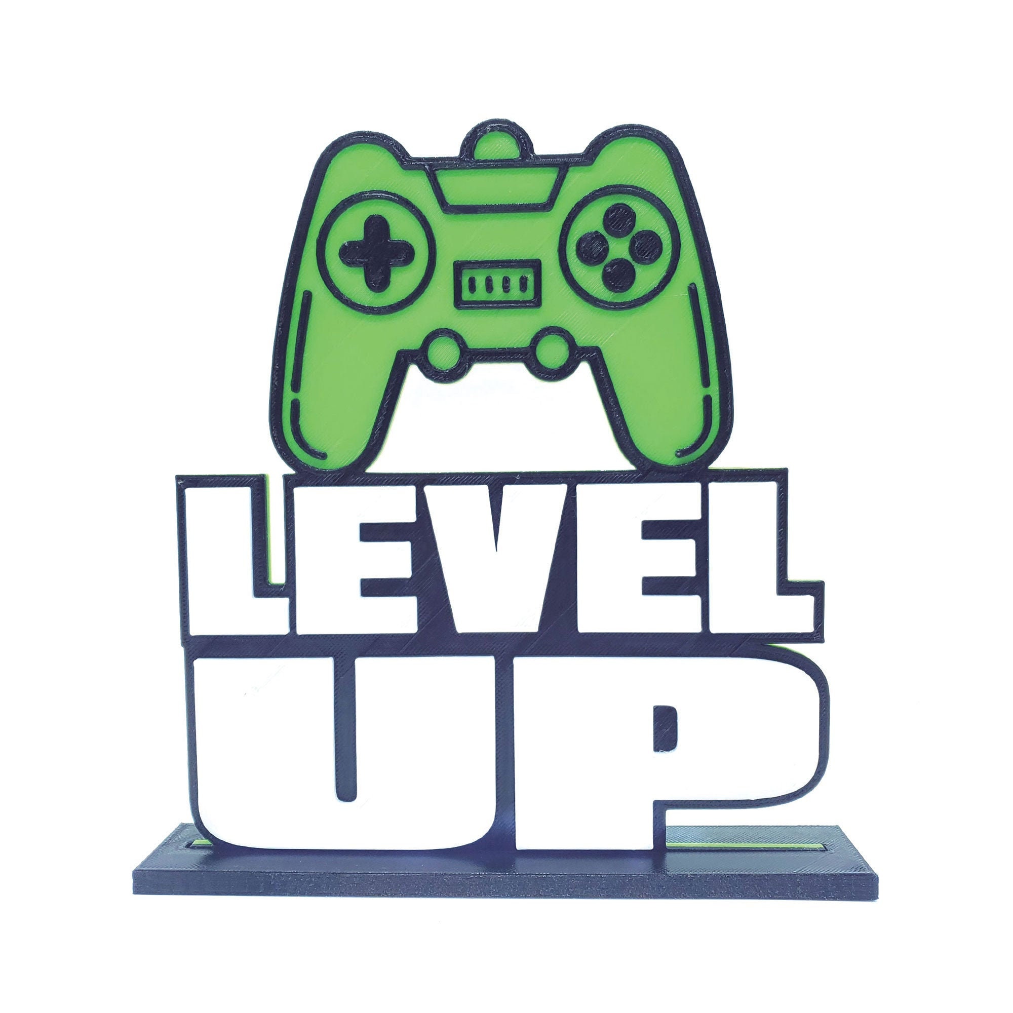 LEVEL UP Video Game Birthday Cake Topper on Base for Gamer