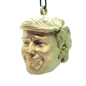 President Donald Trump Christmas Tree Ornament in Metallic Gold - Republican Decoration