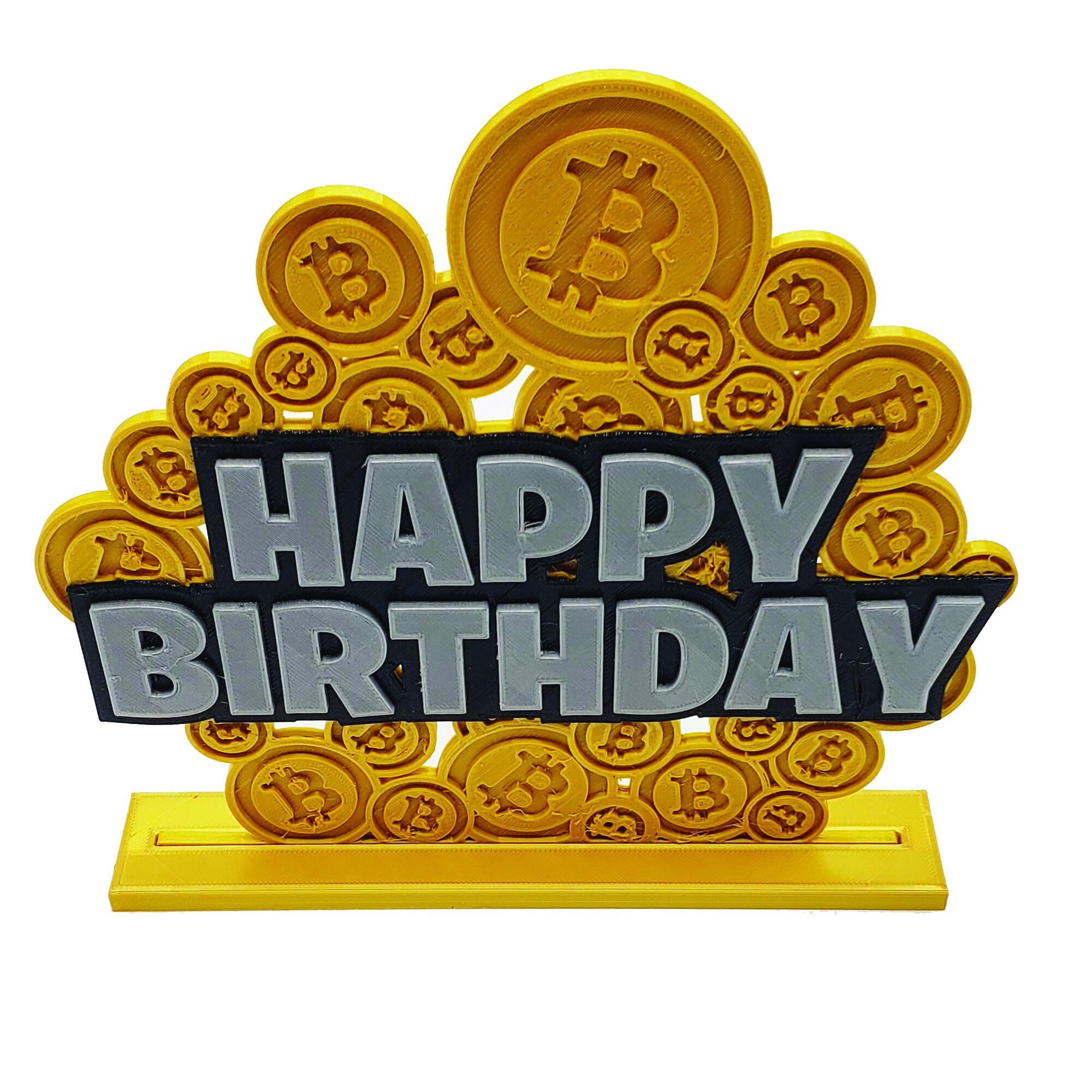 Bitcoin-cryptocurrency Happy Birthday Cake-topper op basis - Etsy België