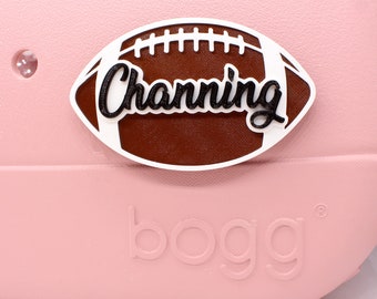 Personalized Football Bogg Bag Charms: 3D Printed Sports Mom Accessory Set