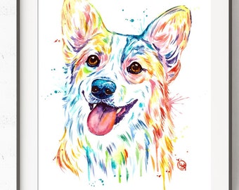 Corgi Gifts, Welsh Corgi Art, Corgi Mom, Corgi Art, Dog Lover Gift, Dog Painting, Pet Portrait, Dog Decor