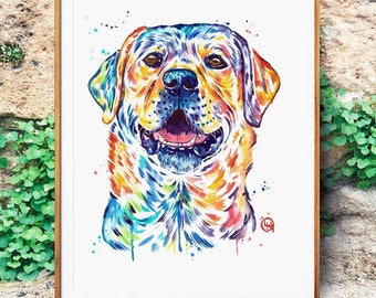 Yellow Lab Art Print, Labrador Retriever Dog Painting, Dog Art, Watercolor Giclee Print, Dog Gift