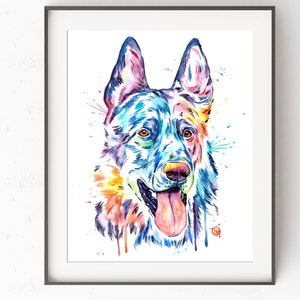 German Shepherd Art, German Shepherd Gifts, GSD Mom, K9 Police Dog, Dog Painting, Dog Memorial