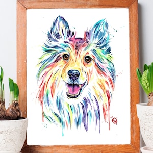 Chien de berger Shetland, Cadeaux Sheltie, Mémorial de chiens de berger, Art Sheltie, Cadeau de chien de berger Shetland, Papa Sheltie, Estampe Sheltie, Mémorial de chiens