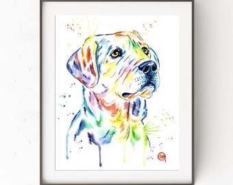 Yellow Lab Print, Golden Lab painting, yellow lab art, yellow lab watercolour, dog art, Pet Portrait,Dog Mom, labrador retriever, Art Print