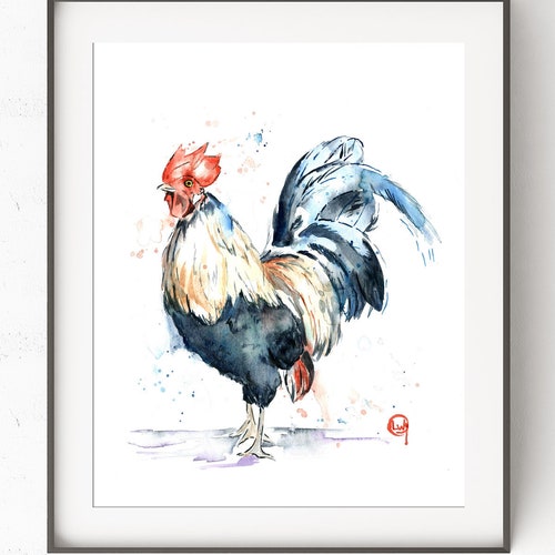 Rooster Wall Art by Whitehouse Art Farmhouse Decor Home Etsy