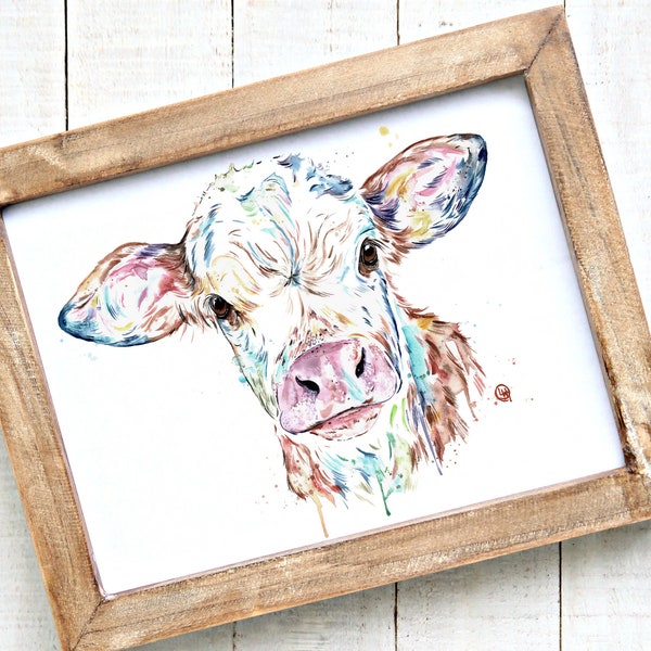 Cow Painting, Cow Gifts, Farm Animals, Cow Decor, Farmhouse Decor, Housewarming Gift, Cow Art, Farmyard Art