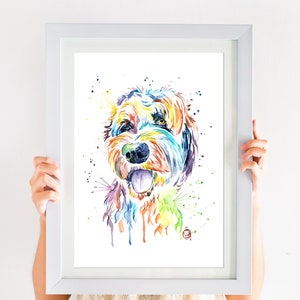 Goldendoodle Art, Goldendoodle Print, Pet Portrait, Golden Doodle Art, Dog Art, Dog Decor, Doodle, Dog Watercolor Painting, Birthday Gift image 7