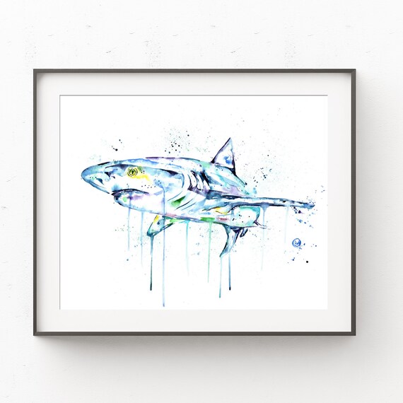 Shark Decor, Shark Art, Shark Poster, Great White Shark, Ocean Decor, Kids Bathroom Decor, Bathroom Wall Art