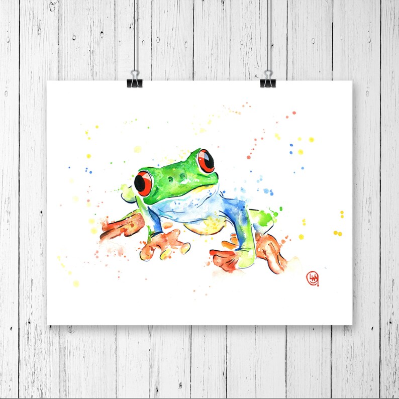 Tree Frog Painting By Whitehouse Art Art Print Colorful Etsy