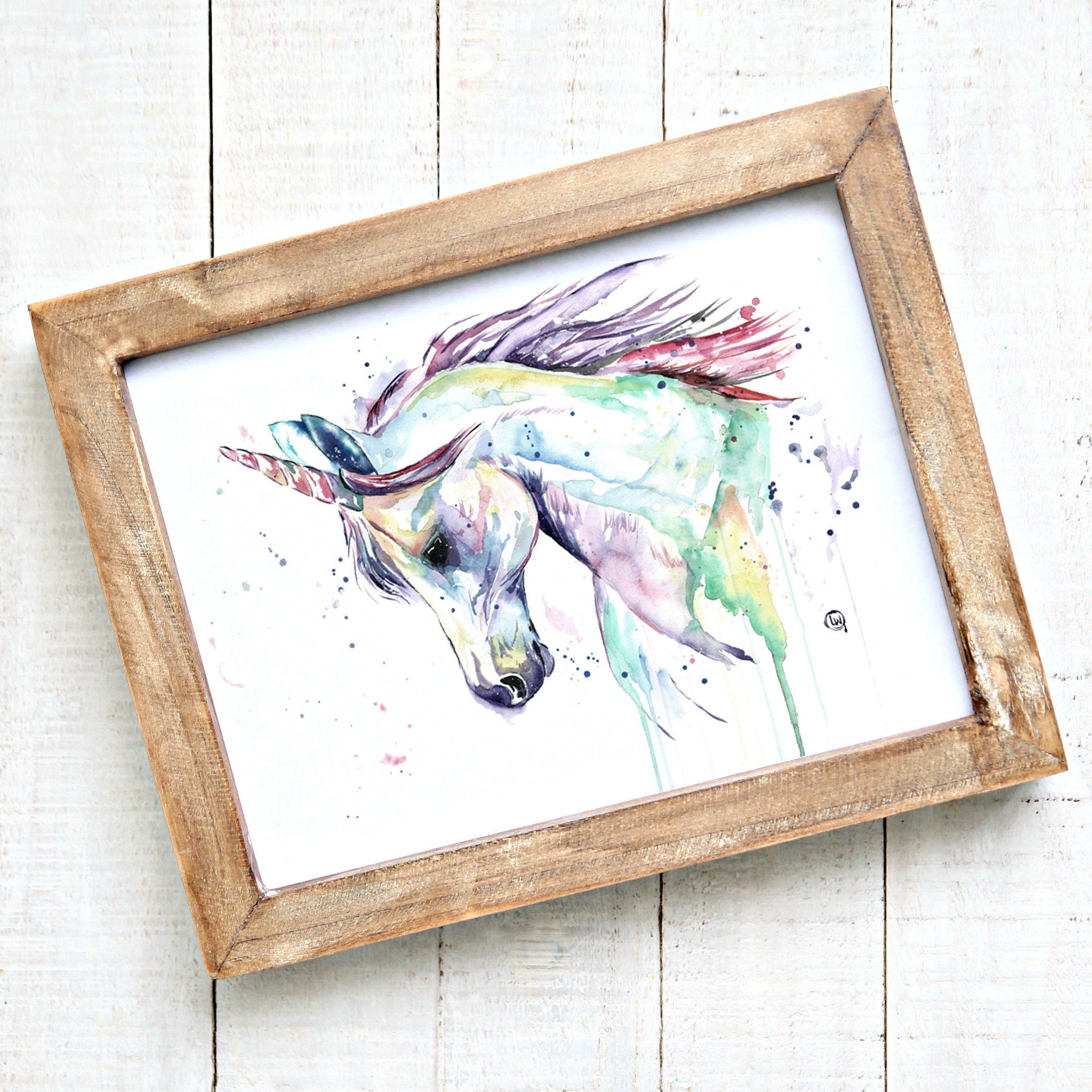 Unicorn watercolor print, Unicorn Art, Girls room, Fairy art, Unicorn…