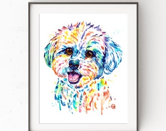 Bichon Frise Art, Bichon Frise Gifts, Dog Memorial, Pet Gifts, Dog Painting, Dog Decor, Dog Lover Gift