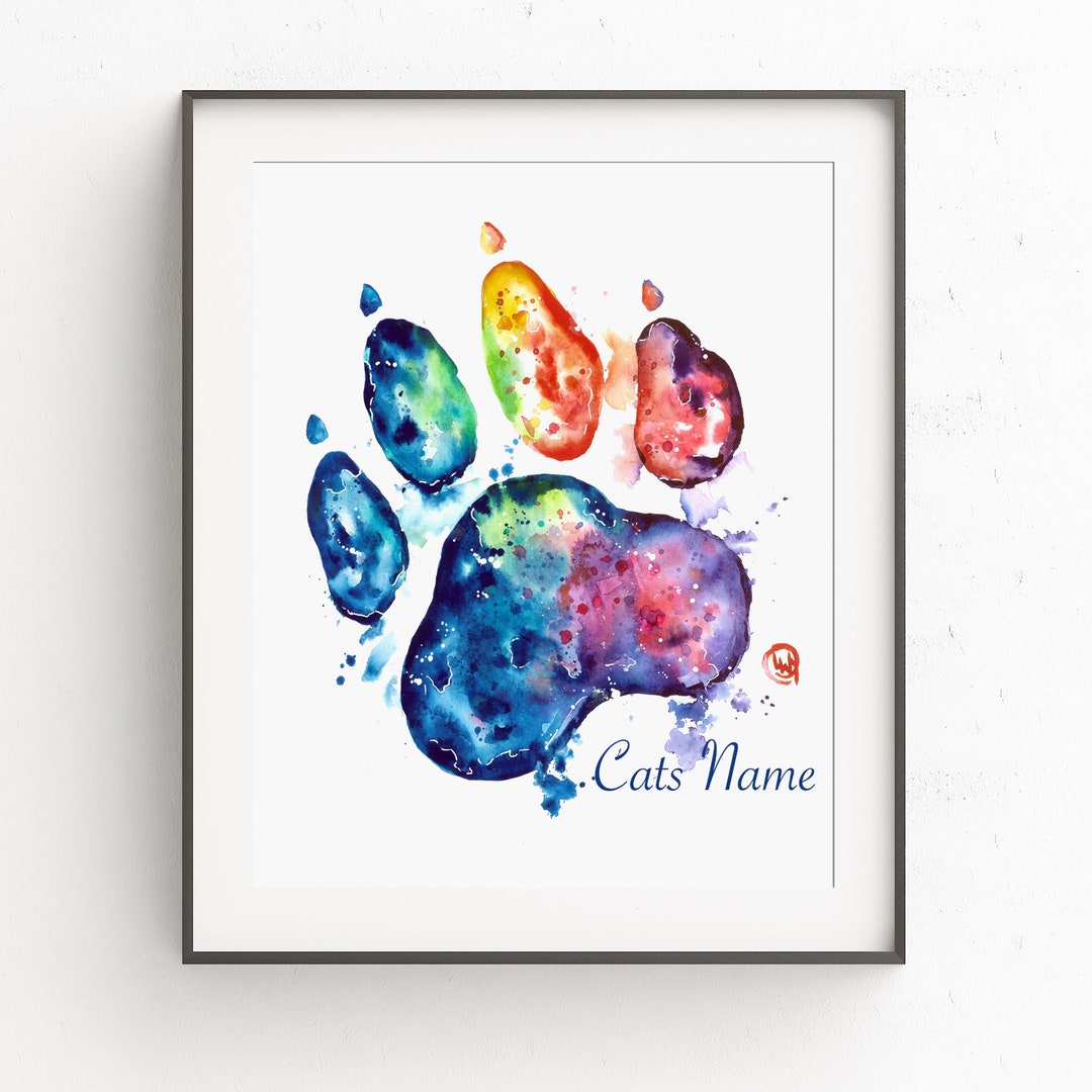 Custom Cat Paw Print, Personalized Paw Print, Cat Lover Gift, Pet ...
