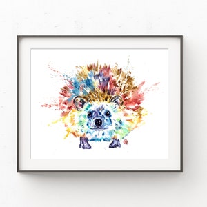 Hedgehog Wall Art by Whitehouse Art | Hedgehog Gifts, Animal Prints, Nursery Decor, Watercolor Painting, Art Prints | 6 Sizes