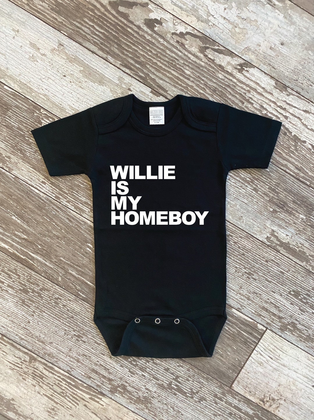 Willie is My Homeboy Willie Nelson Bubble Romper OR Baby Bodysuit  Country Baby Gear